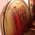 Icoane bizantine imprimate pe folie vitralii aplicate pe geam